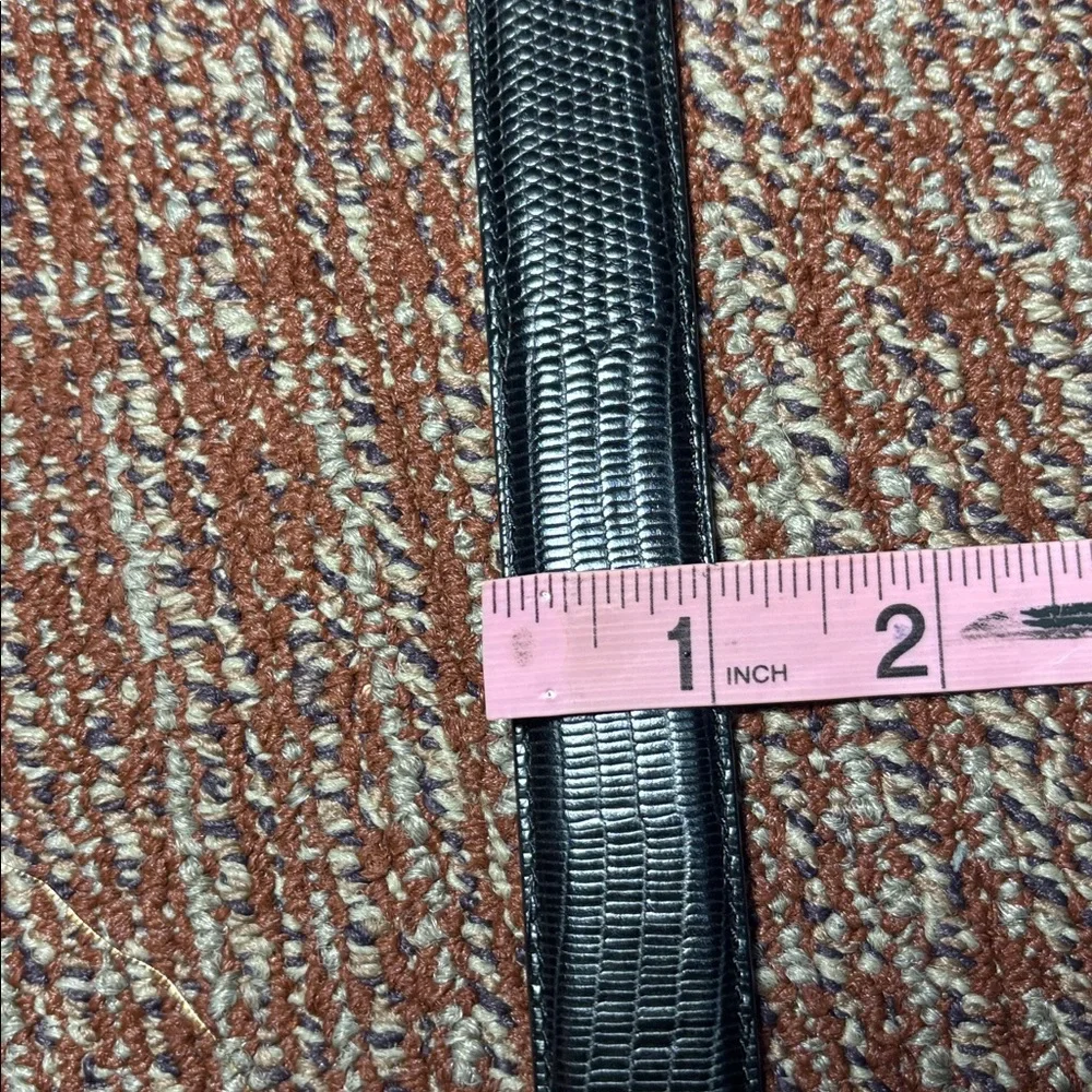 Vintage Ralph Lauren Brown and Black Leather Belt snakeskin embossed classic